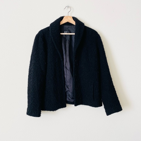 Eileen Fisher SMALL wool blend black pocketed jacket - Picture 1 of 5